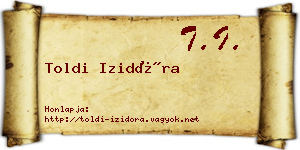 Toldi Izidóra névjegykártya